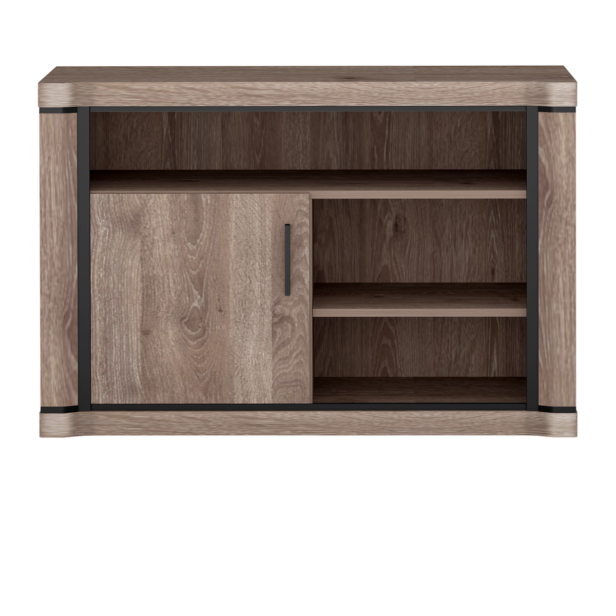JORVEO TV-Highboard 107 cm – Eiche Trüffel-Dekor – Vorderansicht