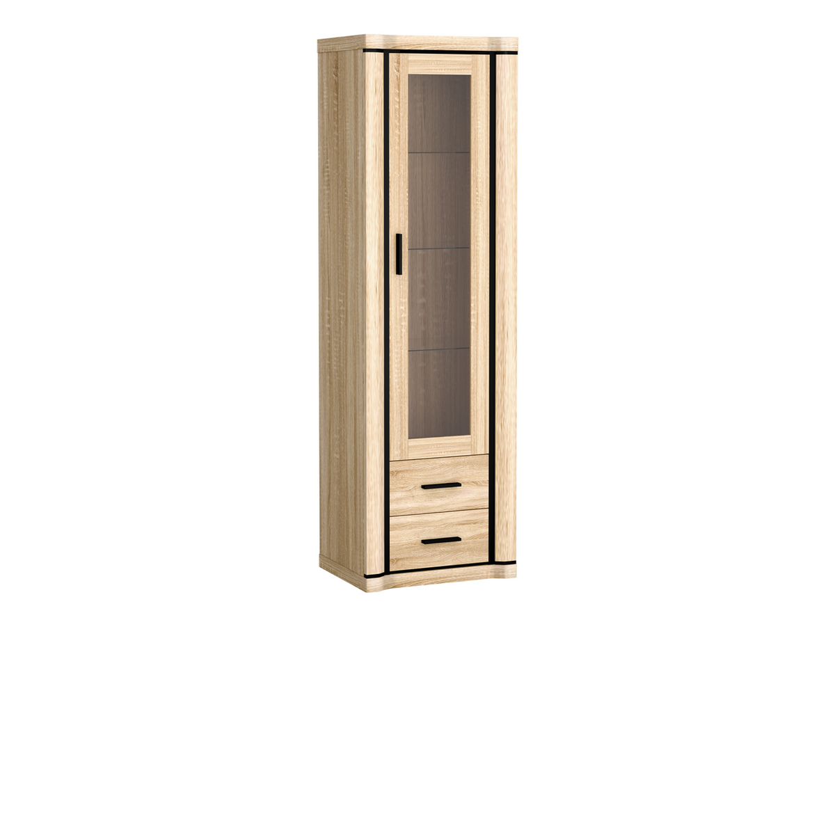 JORVEO Vitrine 58 cm – Sonoma-Eiche-Dekor – Weitere Ansicht