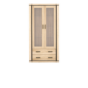 JORVEO Vitrine 97 cm – Sonoma-Eiche-Dekor – Vorderansicht