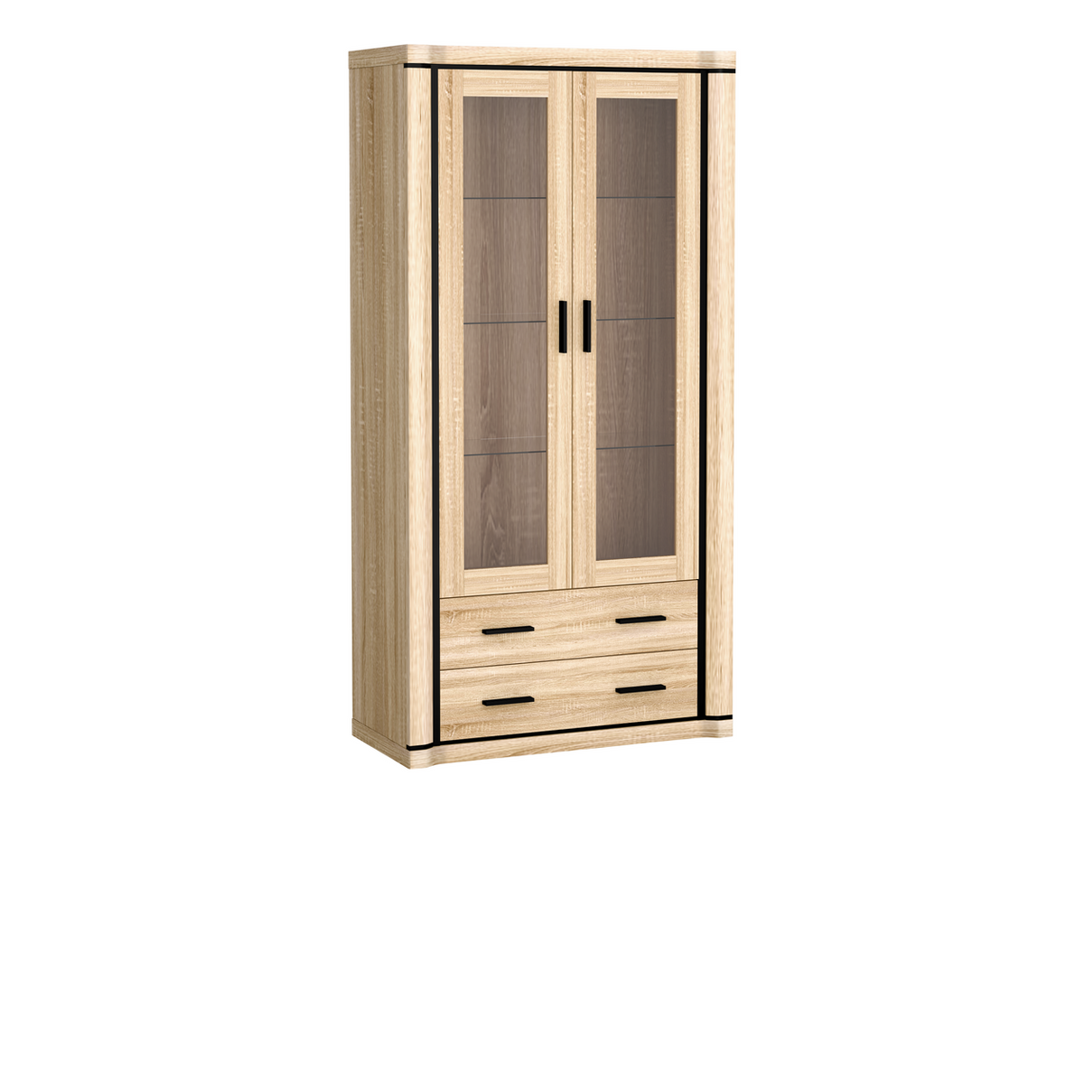 JORVEO Vitrine 97 cm – Sonoma-Eiche-Dekor – Weitere Ansicht