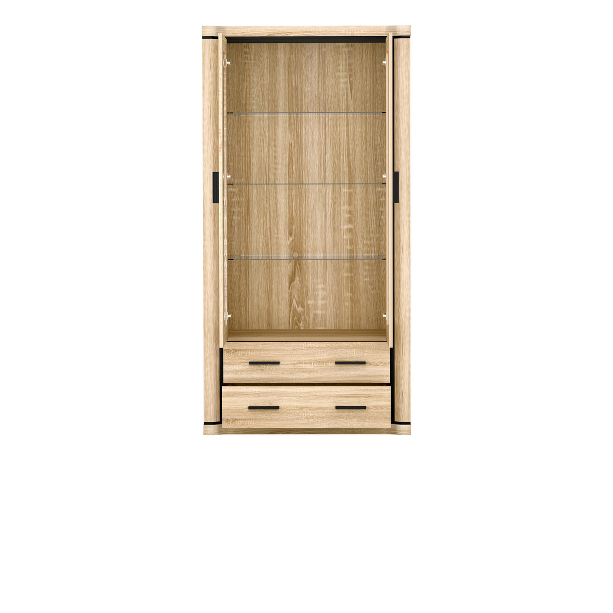 JORVEO Vitrine 97 cm – Sonoma-Eiche-Dekor – Weitere Ansicht
