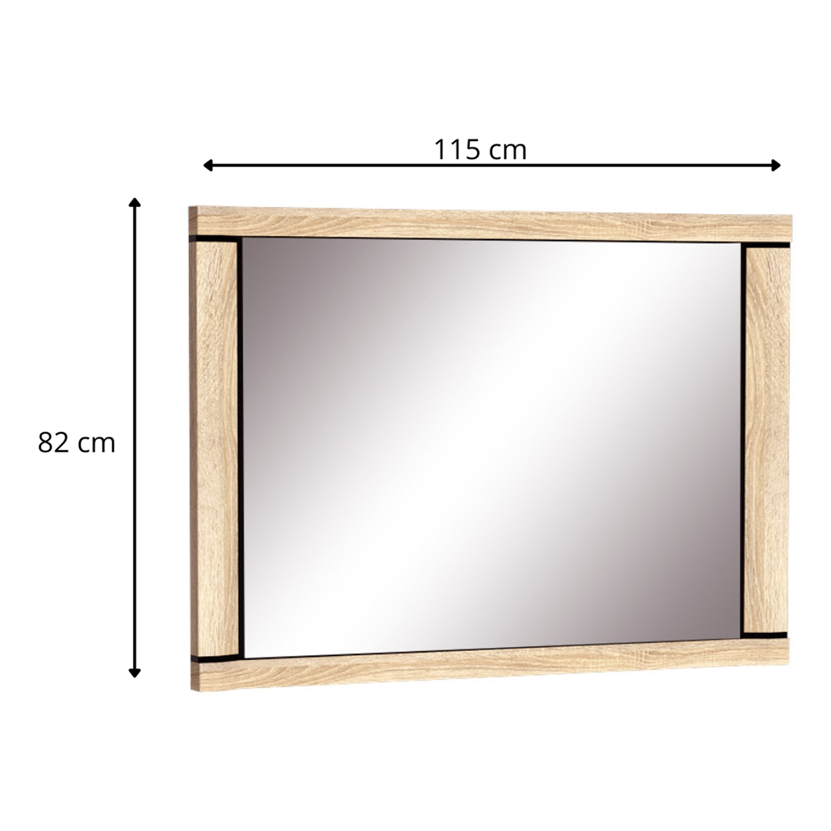 JORVEO Wandspiegel 115 cm – Maße (Breite, Tiefe und Höhe)
