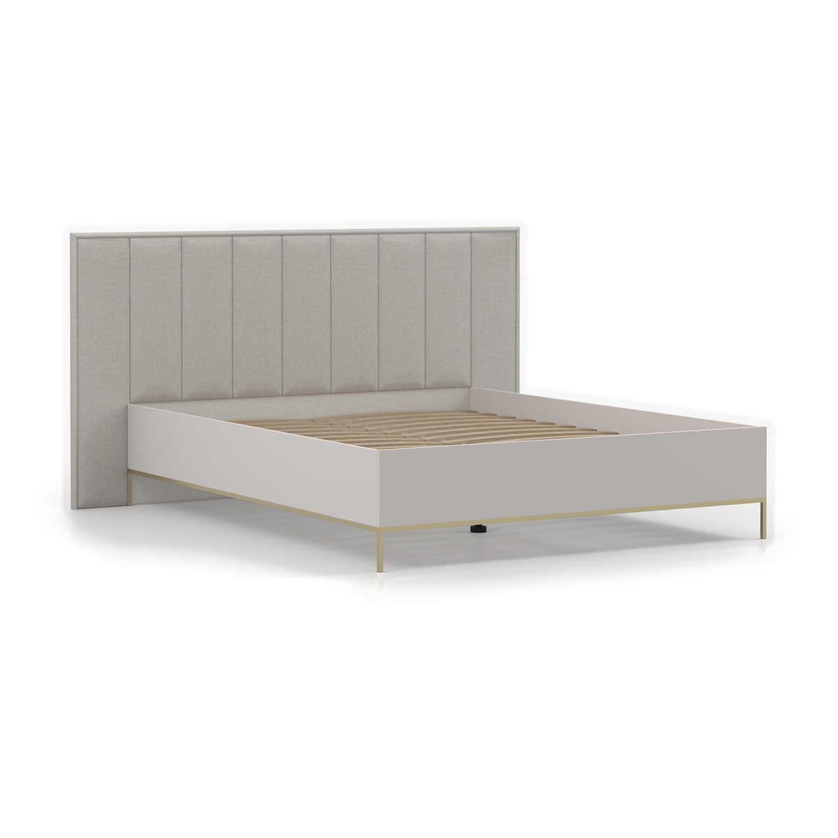 KASZMIR Bett 160 × 200 cm – Kaschmir – Schrägansicht links