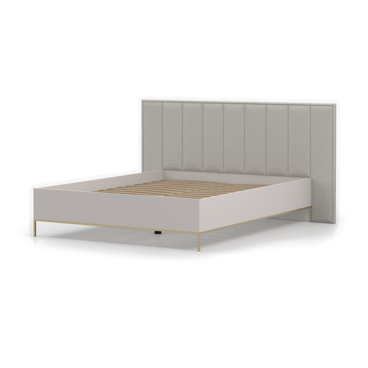KASZMIR Bett 160 × 200 cm – Kaschmir – Schrägansicht rechts