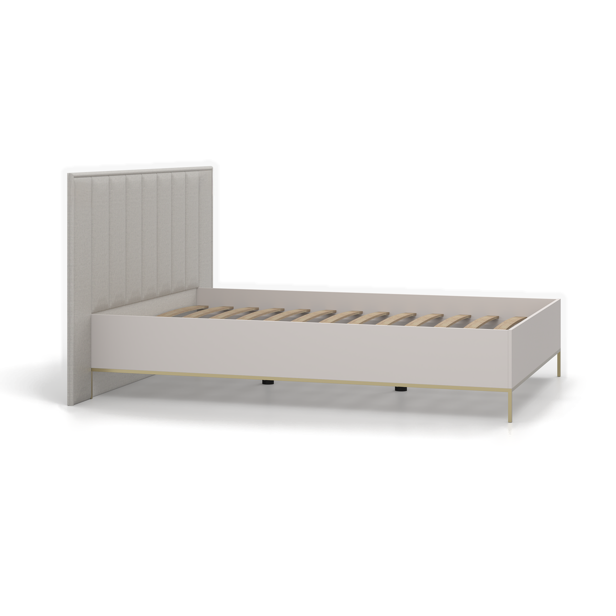 KASZMIR Bett 160 × 200 cm – Kaschmir – Seitenansicht