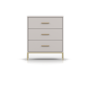 KASZMIR Kommode 3S 70 cm – Kaschmir / Gold – Vorderansicht