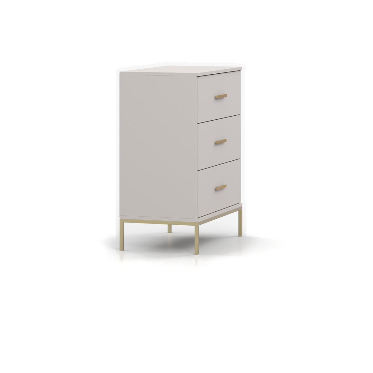 KASZMIR Kommode 3S 70 cm – Kaschmir / Gold – Seitenansicht