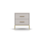 KASZMIR Nachttisch 50 cm – Kaschmir / Gold – Vorderansicht