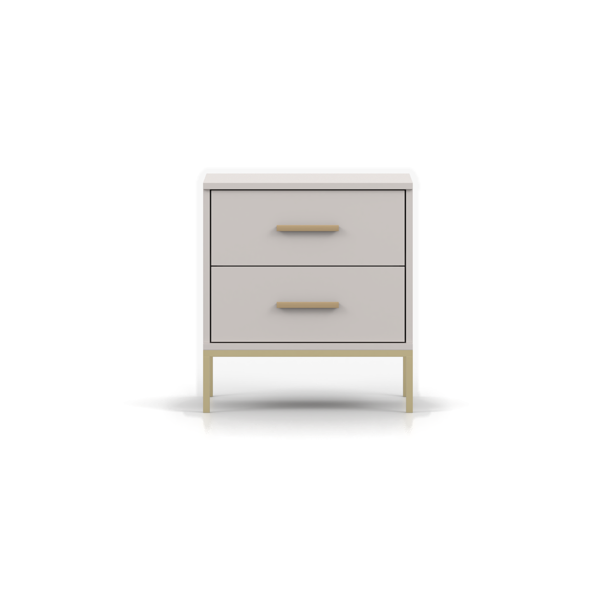 KASZMIR Nachttisch 50 cm – Kaschmir / Gold – Vorderansicht