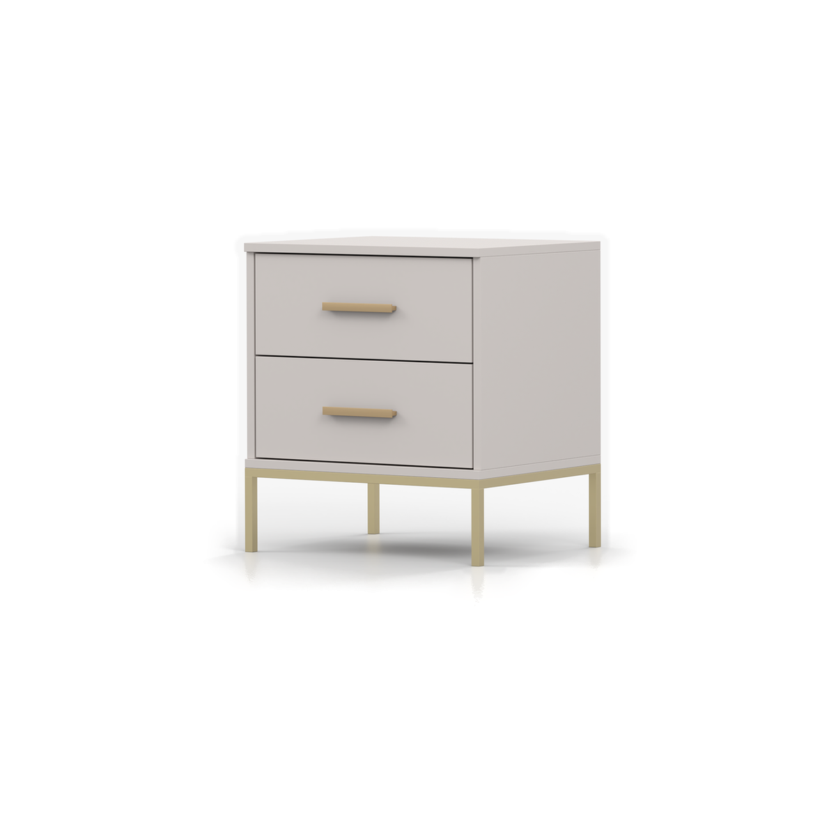 KASZMIR Nachttisch 50 cm – Kaschmir / Gold – Schrägansicht rechts