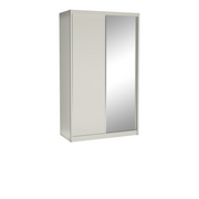 LANUVEO Schwebetürenschrank 143 cm – mit Spiegel – Kaschmir-Dekor – Vorderansicht