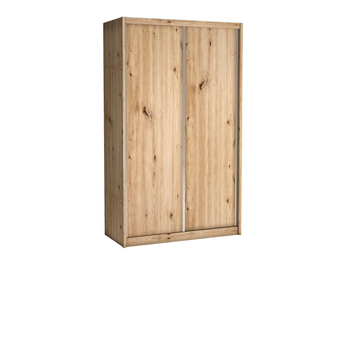 LANUVEO Schwebetürenschrank 143 cm – ohne Spiegel – Artisan-Eiche-Dekor – Vorderansicht