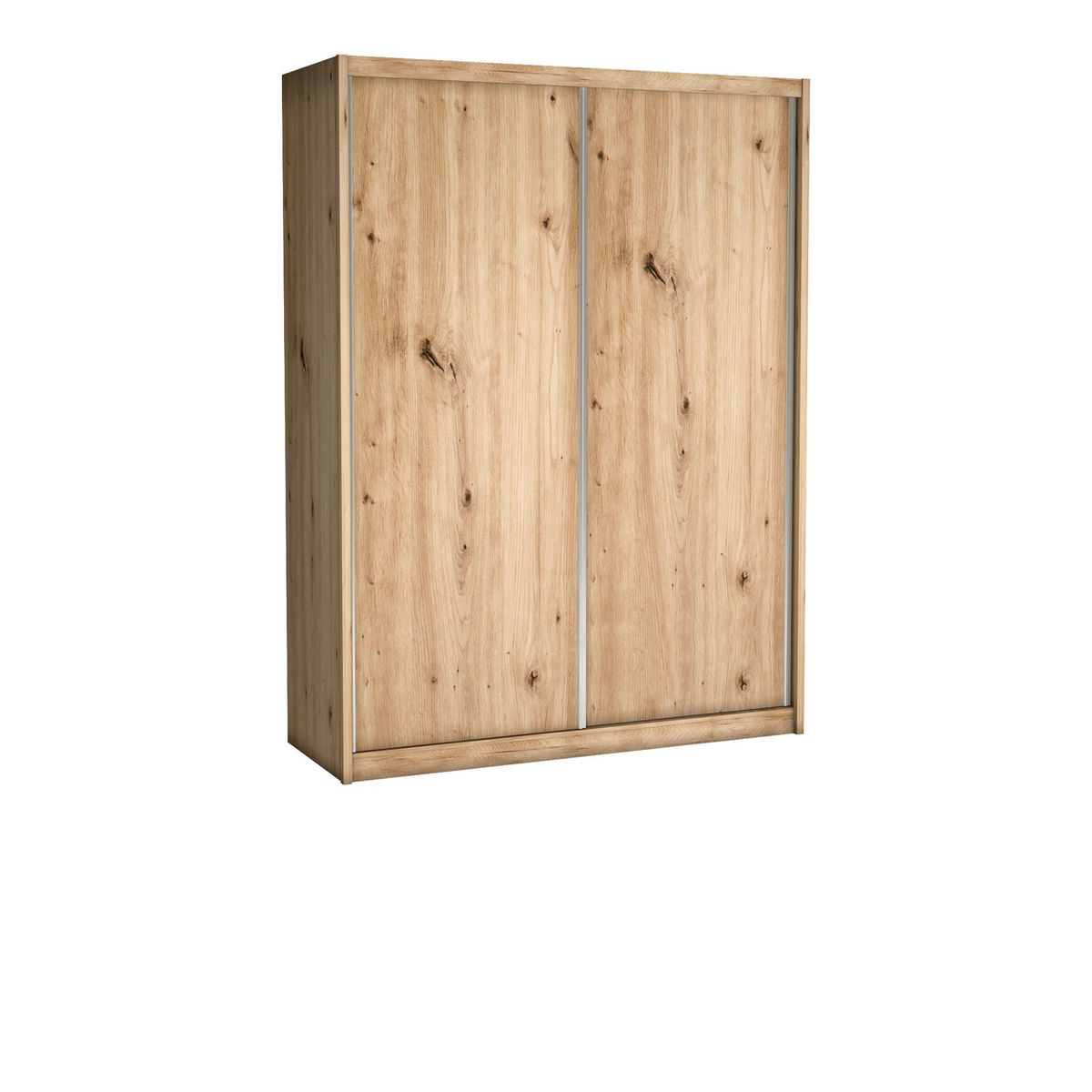 LANUVEO Schwebetürenschrank 180 cm – ohne Spiegel – Artisan-Eiche-Dekor – Vorderansicht