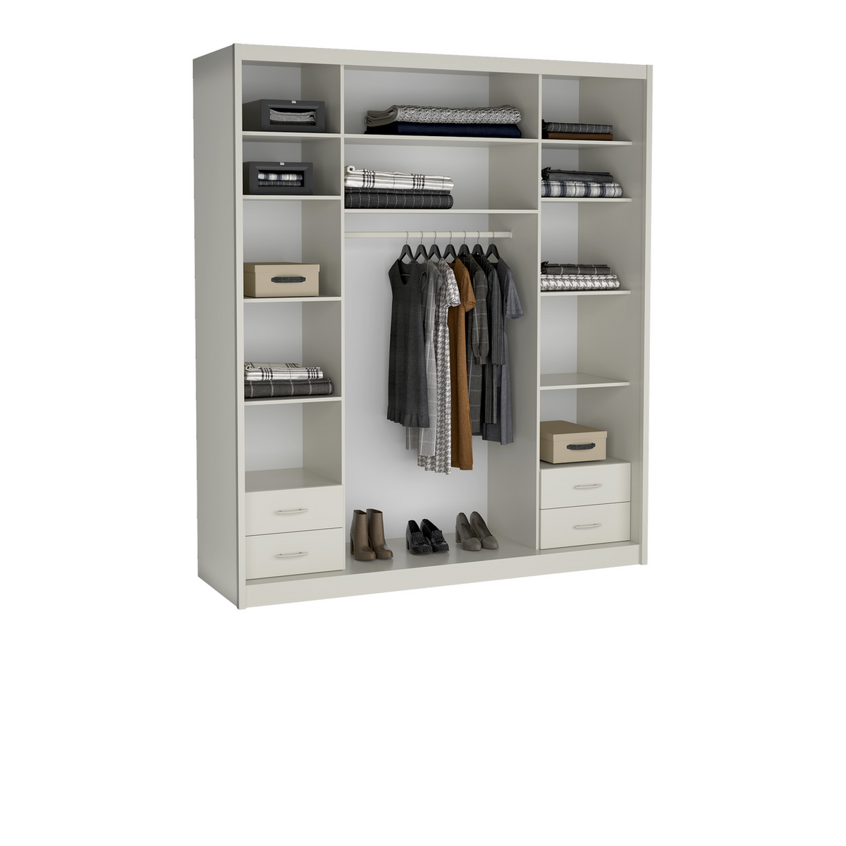 LANUVEO Schwebetürenschrank 208 cm – mit Spiegel – Kaschmir-Dekor – Weitere Ansicht