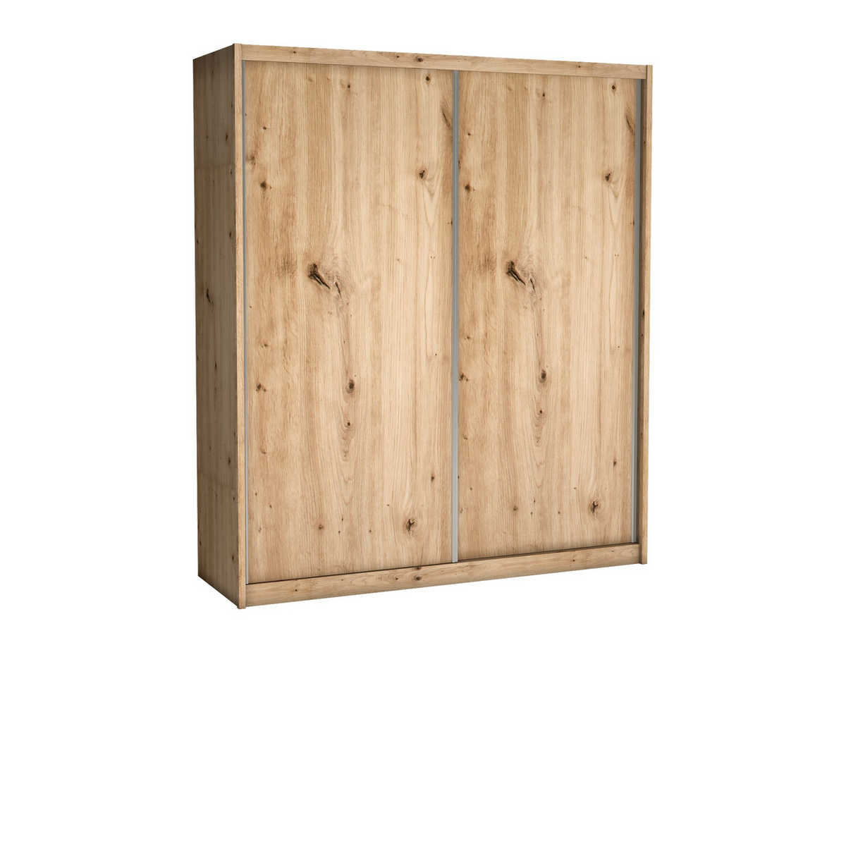 LANUVEO Schwebetürenschrank 208 cm – ohne Spiegel – Artisan-Eiche-Dekor – Vorderansicht