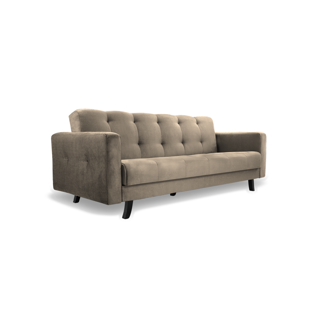 LIZBONA Schlafsofa 227 cm – mit Bettkasten, schwarze Füße – Detailansicht