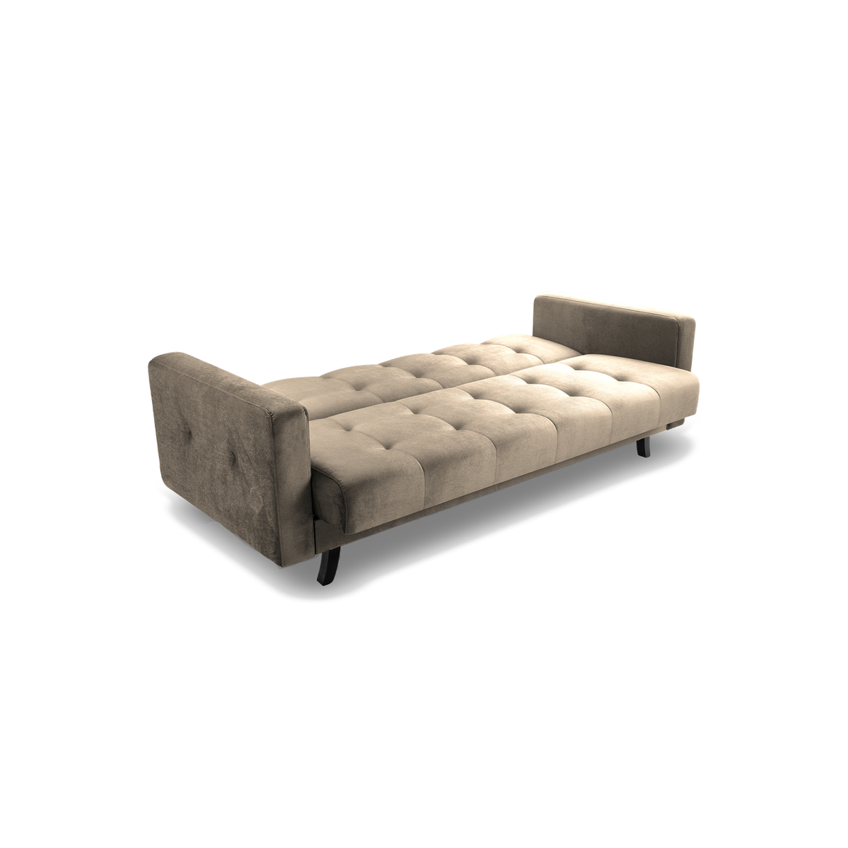 LIZBONA Schlafsofa 227 cm – mit Bettkasten, schwarze Füße – Detailansicht