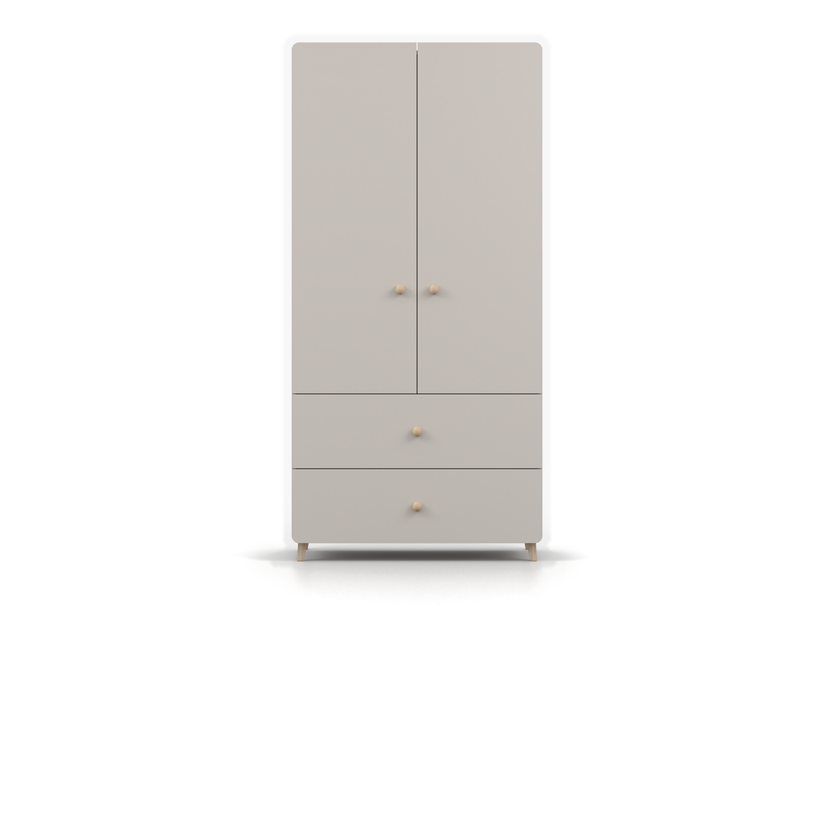 MARIO Kleiderschrank 2S2D 90 cm – Kaschmir – Hauptansicht