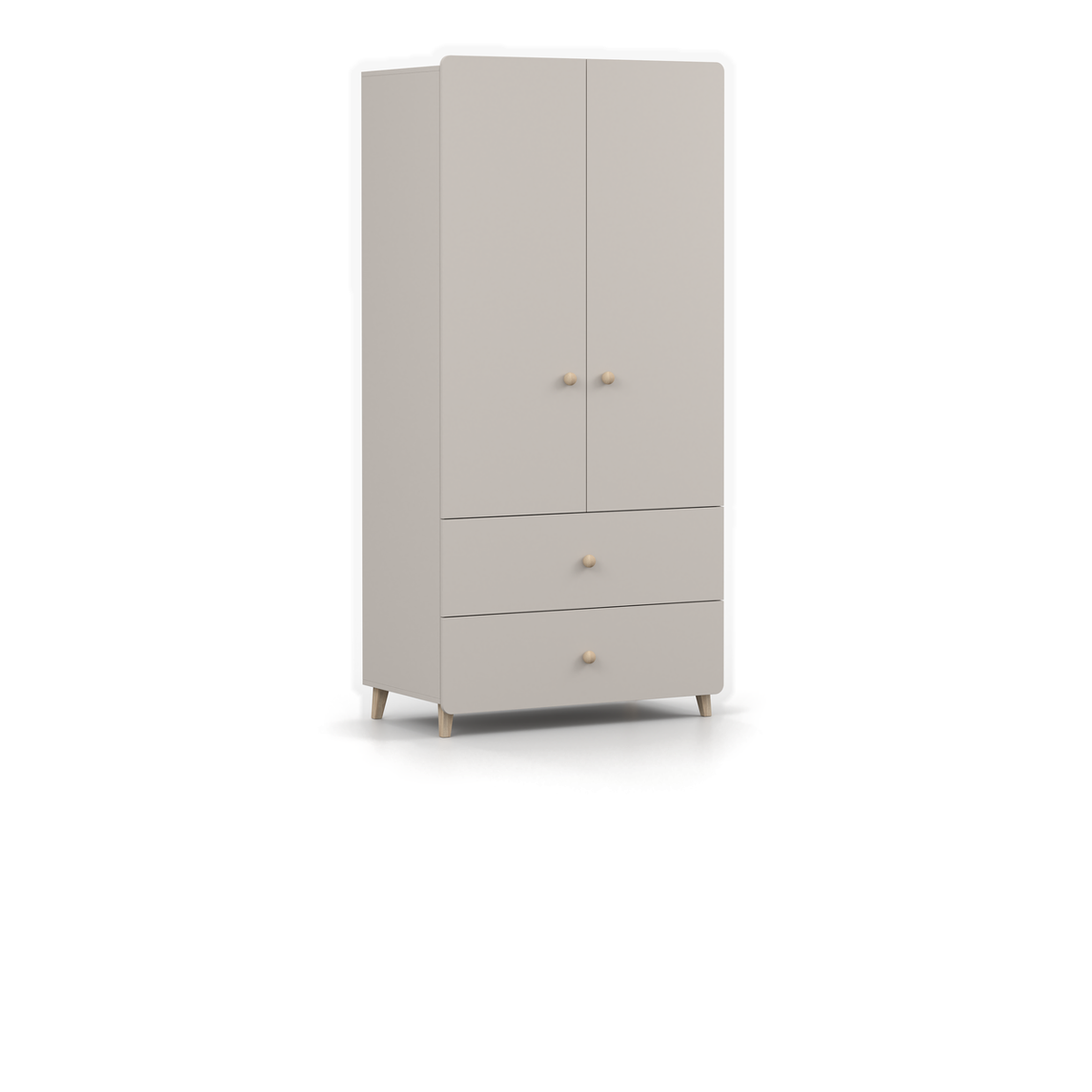 MARIO Kleiderschrank 2S2D 90 cm – Kaschmir – Detailansicht