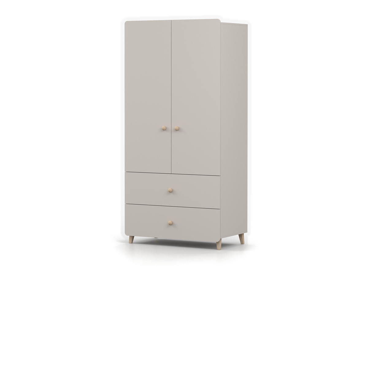 MARIO Kleiderschrank 2S2D 90 cm – Kaschmir – Detailansicht