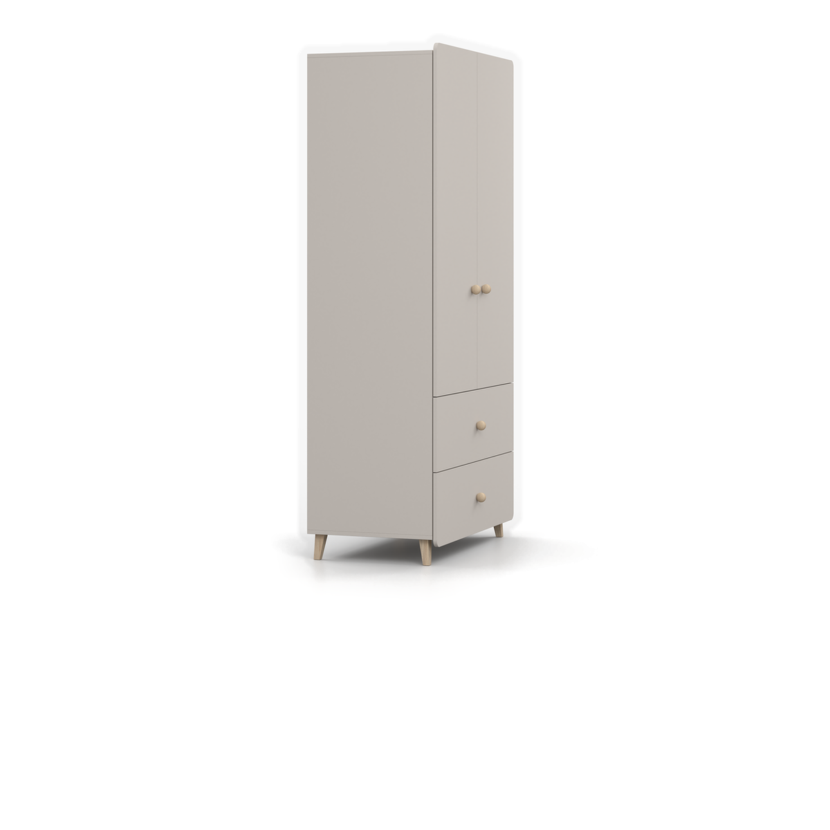 MARIO Kleiderschrank 2S2D 90 cm – Kaschmir – Detailansicht