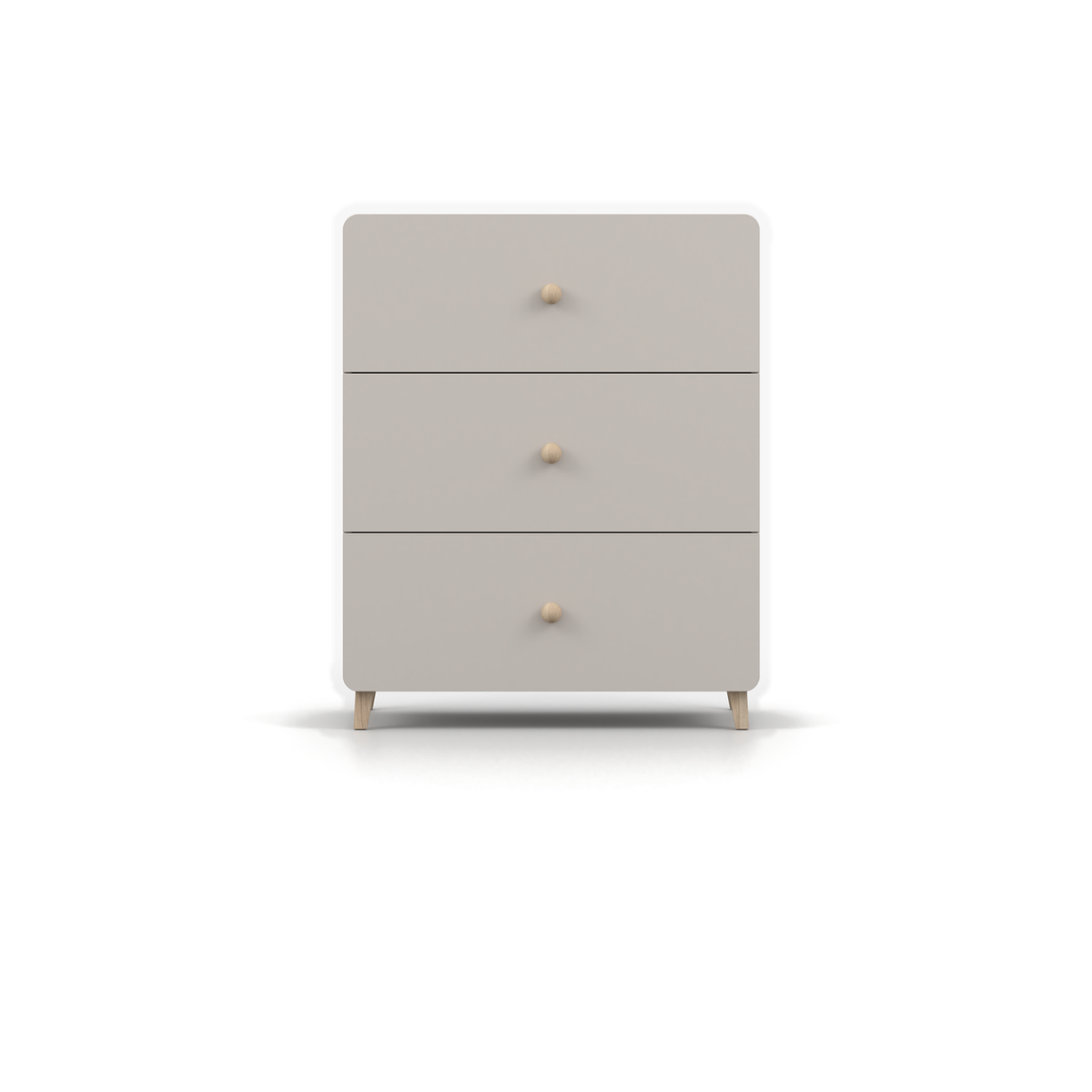 MARIO Kommode 3S 80 cm – Kaschmir – Vorderansicht