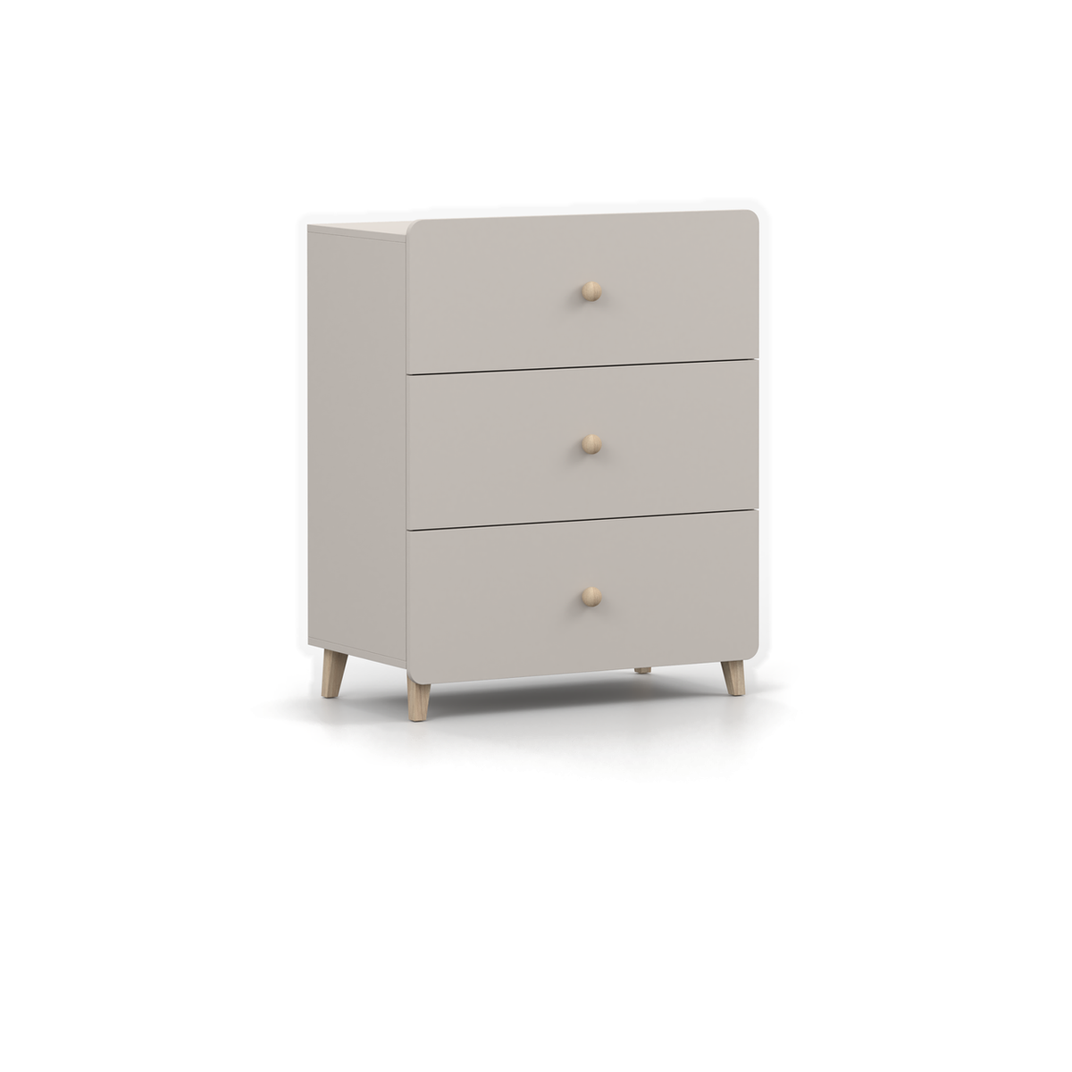 MARIO Kommode 3S 80 cm – Kaschmir – Schrägansicht links