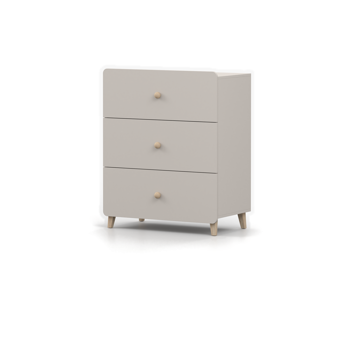 MARIO Kommode 3S 80 cm – Kaschmir – Schrägansicht rechts