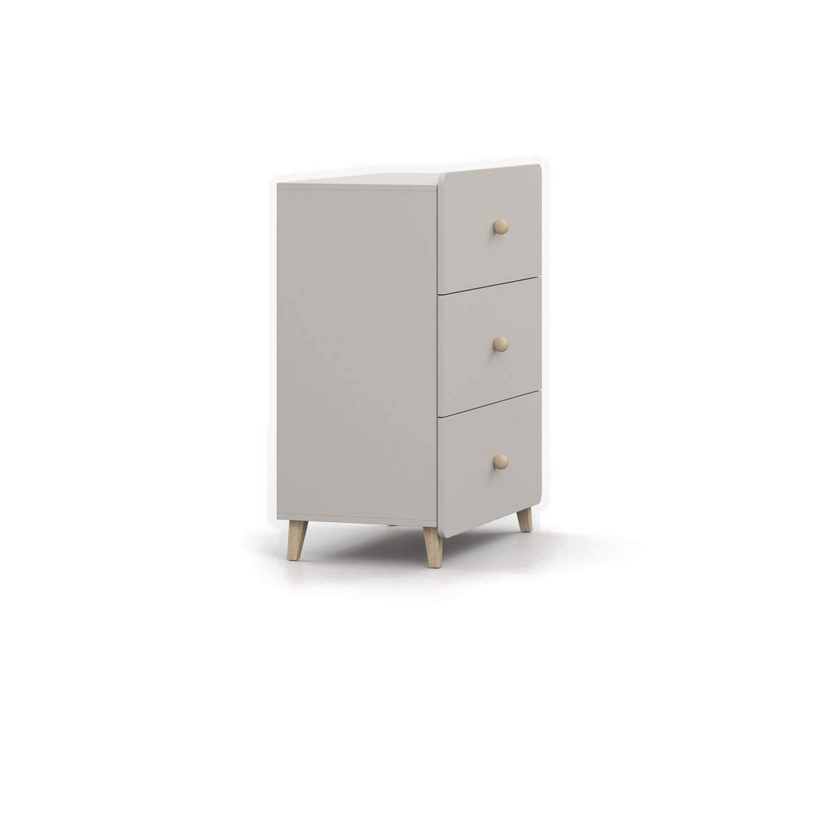 MARIO Kommode 3S 80 cm – Kaschmir – Seitenansicht