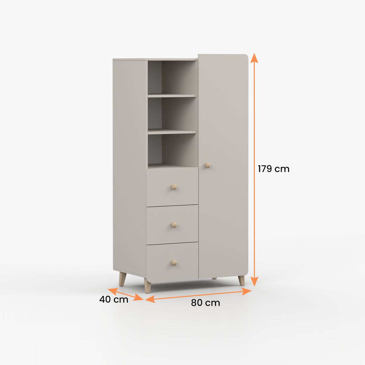 MARIO Regal 80 cm – Kaschmir – Vermassung