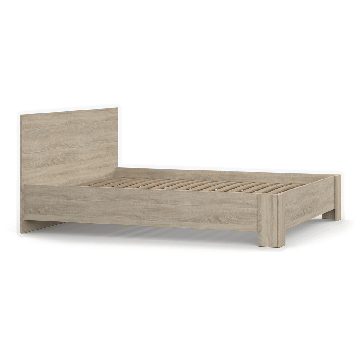 MEDIOLAN Bett 160 × 200 cm – Seitenansicht Sonoma-Eiche