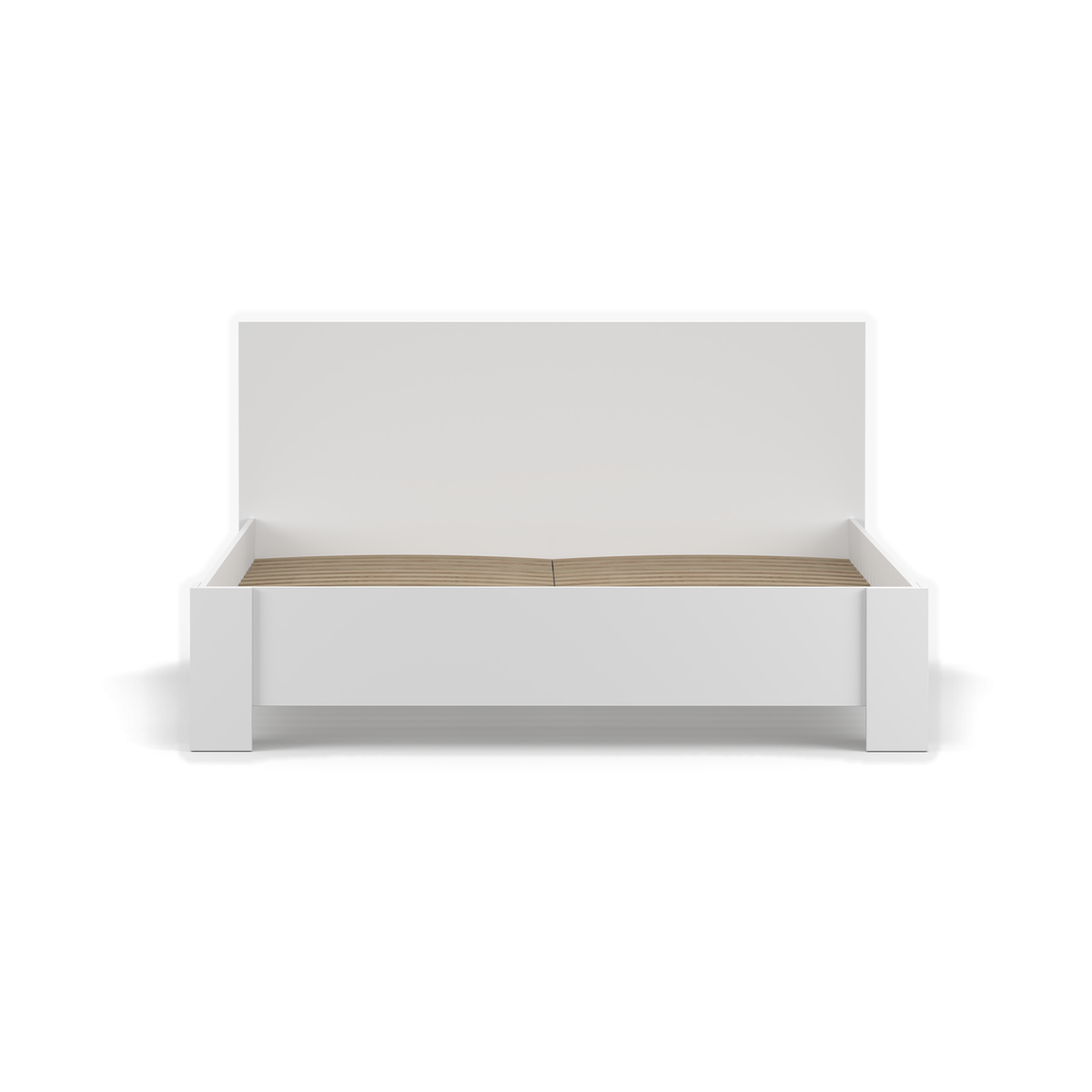 MEDIOLAN Bett 160 × 200 cm – Vorderansicht Weiß matt