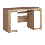 MERUNEO Schreibtisch 130 cm – Ribbeck / Weiß Hochglanz-Dekor – Vorderansicht