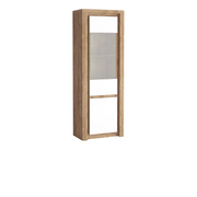 MERUNEO Vitrine 70,5 cm – Ribbeck / Weiß Hochglanz-Dekor – Vorderansicht