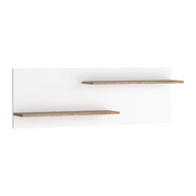 MERUNEO Wandregal 120 cm – Ribbeck / Weiß Hochglanz-Dekor – Vorderansicht