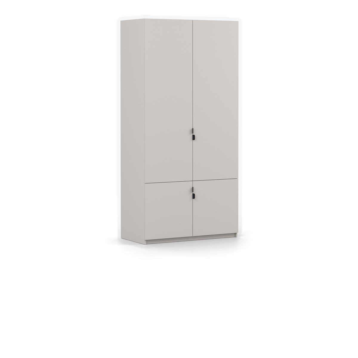 MEZZO Kleiderschrank 4D 100 cm – Kaschmir – Schrägansicht