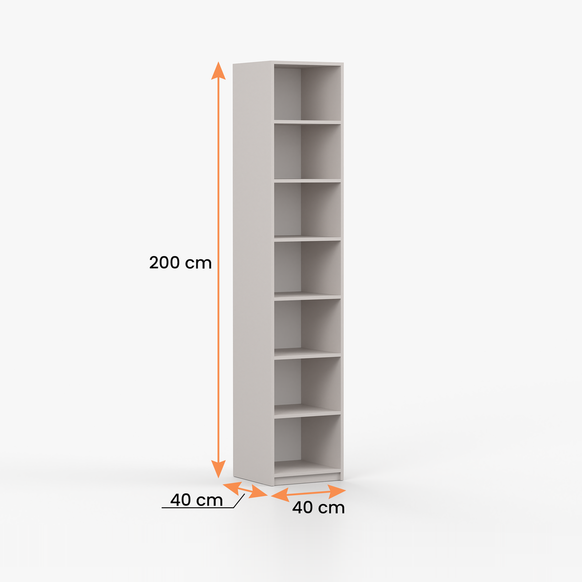 MEZZO Standregal 40 cm – Kaschmir – Vermassung