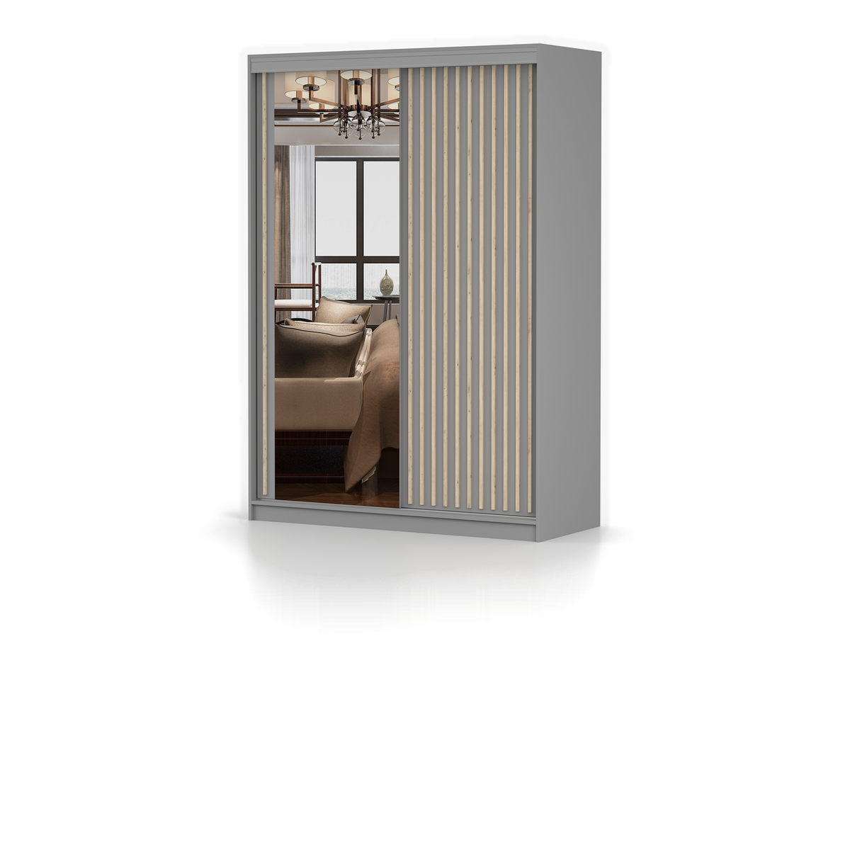 MILAN KINGSTON Schwebetürenschrank 150 cm mit Spiegel – Hauptansicht