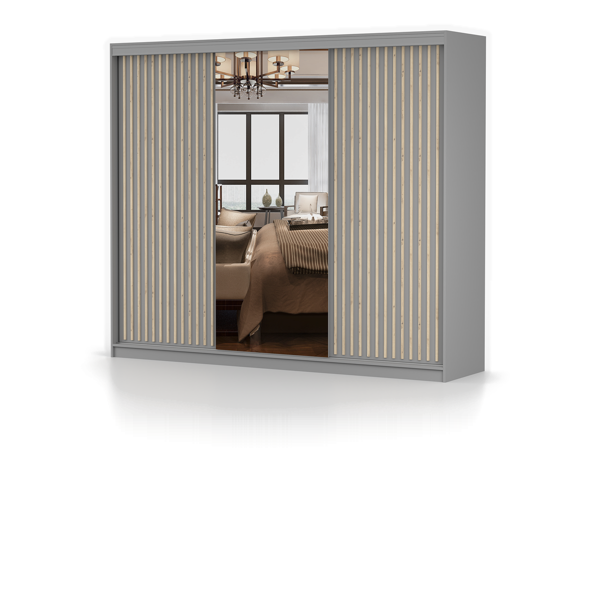 MILAN KINGSTON Schwebetürenschrank 250 cm mit Spiegel – Hauptansicht