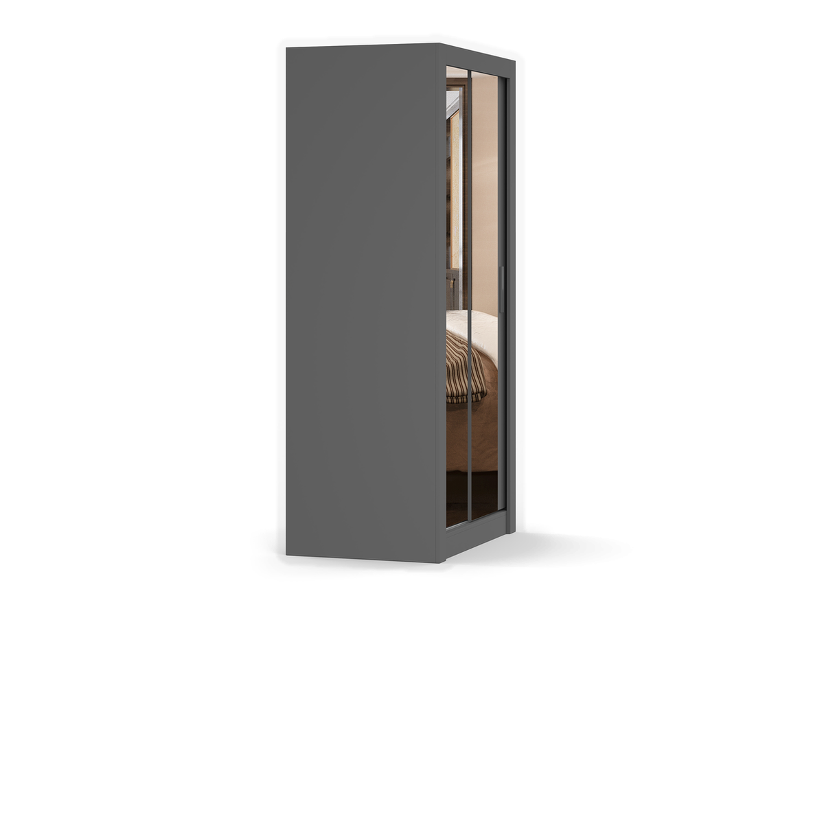 MILAN Schwebetürenschrank 100 cm mit Spiegel – Detailansicht