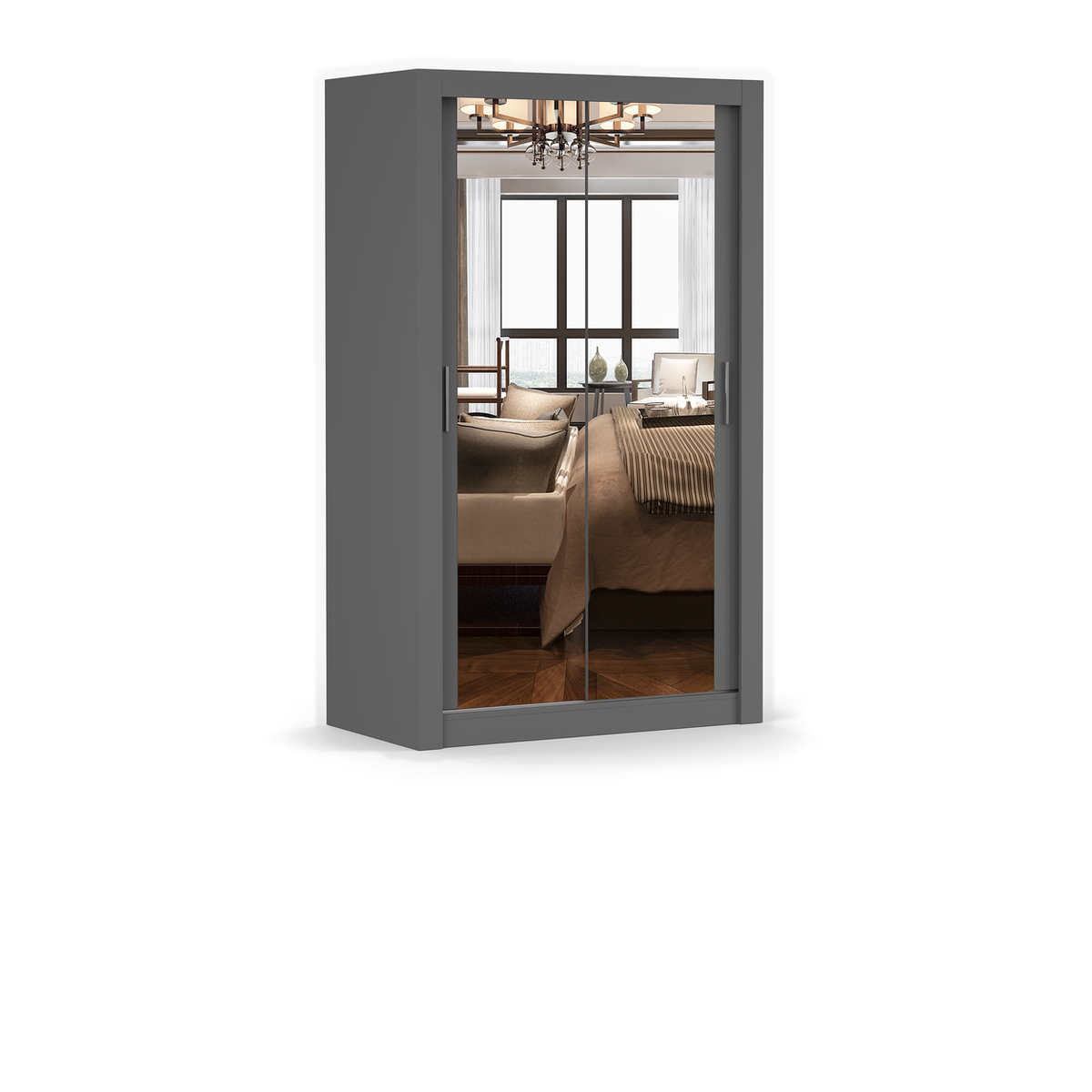 MILAN Schwebetürenschrank 120 cm mit Spiegel – Hauptansicht