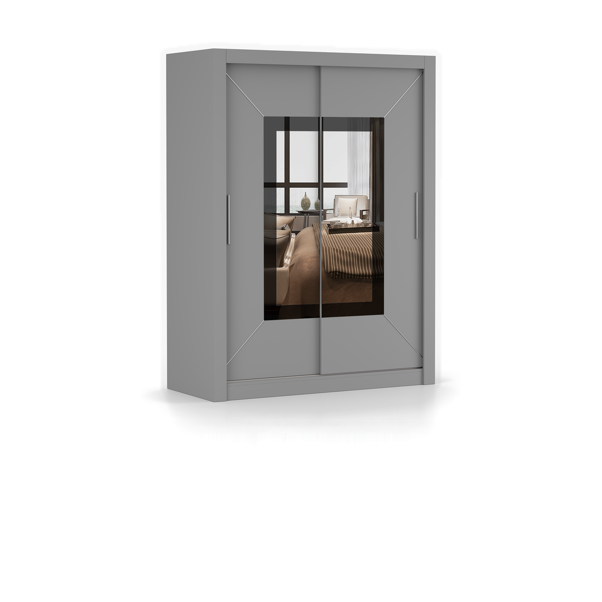 MILAN VENICE Schwebetürenschrank 150 cm mit Spiegel – Detailansicht