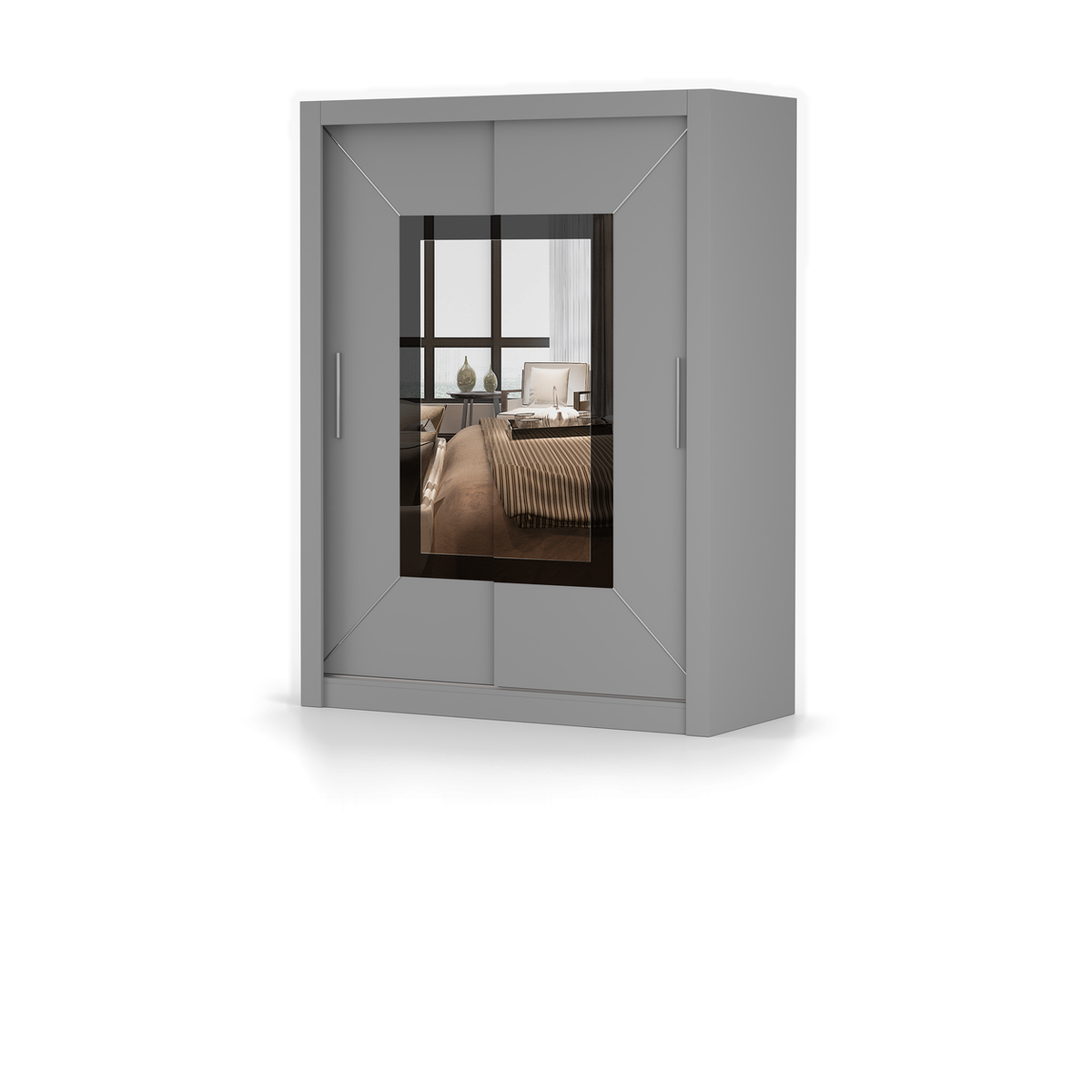 MILAN VENICE Schwebetürenschrank 150 cm mit Spiegel – Detailansicht