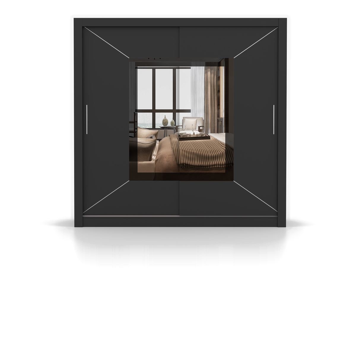 MILAN VENICE Schwebetürenschrank 203 cm mit Spiegel – Hauptansicht