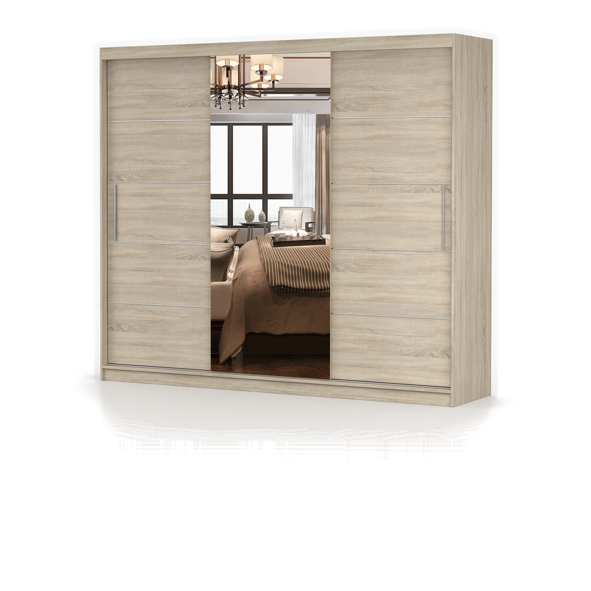 MULTI 23 Schwebetürenschrank 233 cm mit Spiegel – Detailansicht