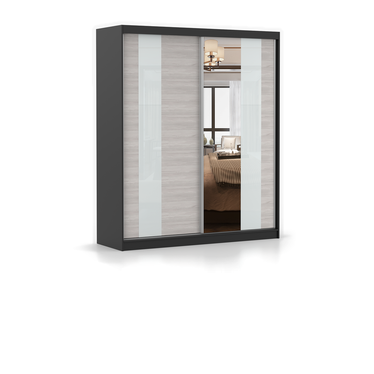 MULTI 32 Schwebetürenschrank 183 cm mit Spiegel – Hauptansicht