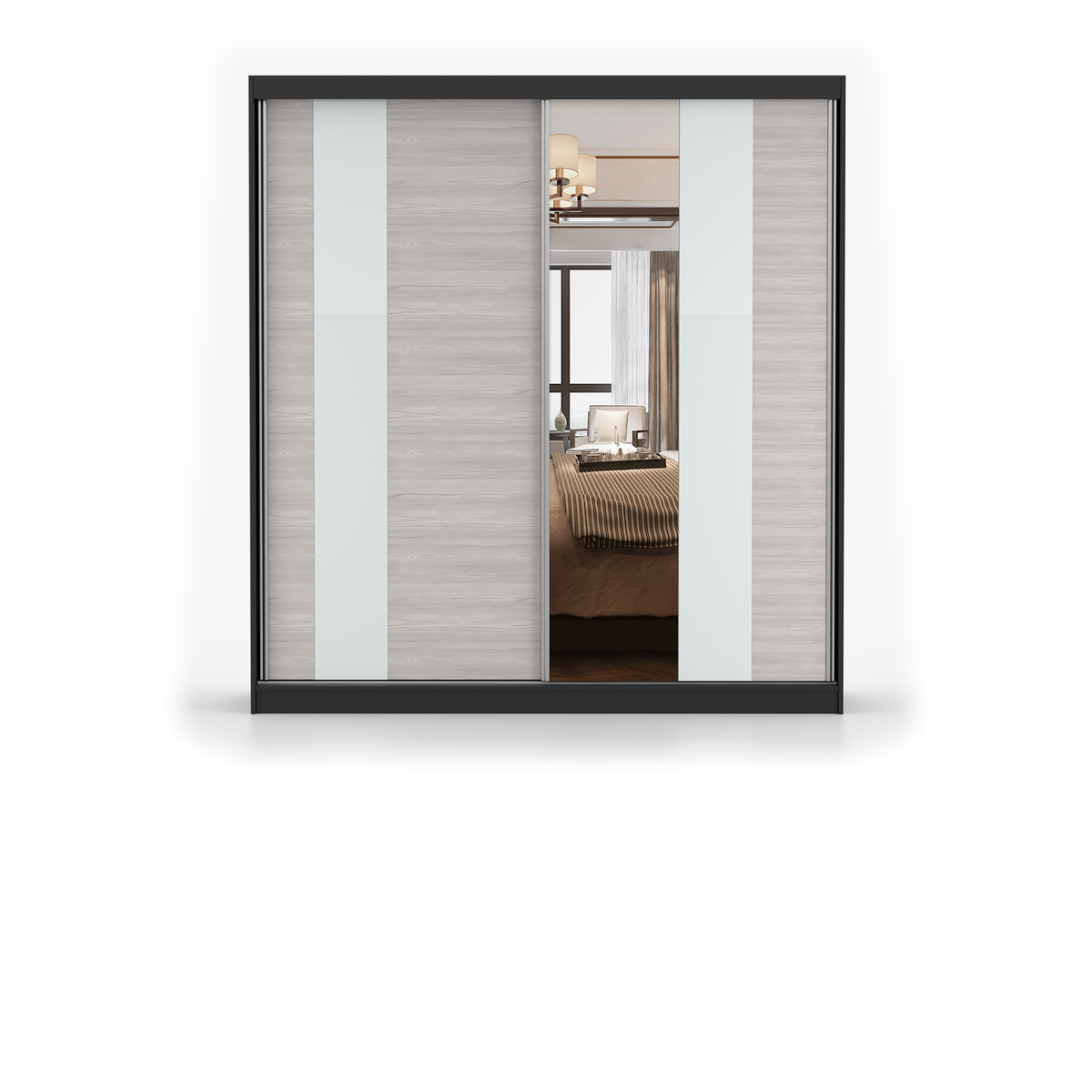 MULTI 32 Schwebetürenschrank 203 cm mit Spiegel – Hauptansicht