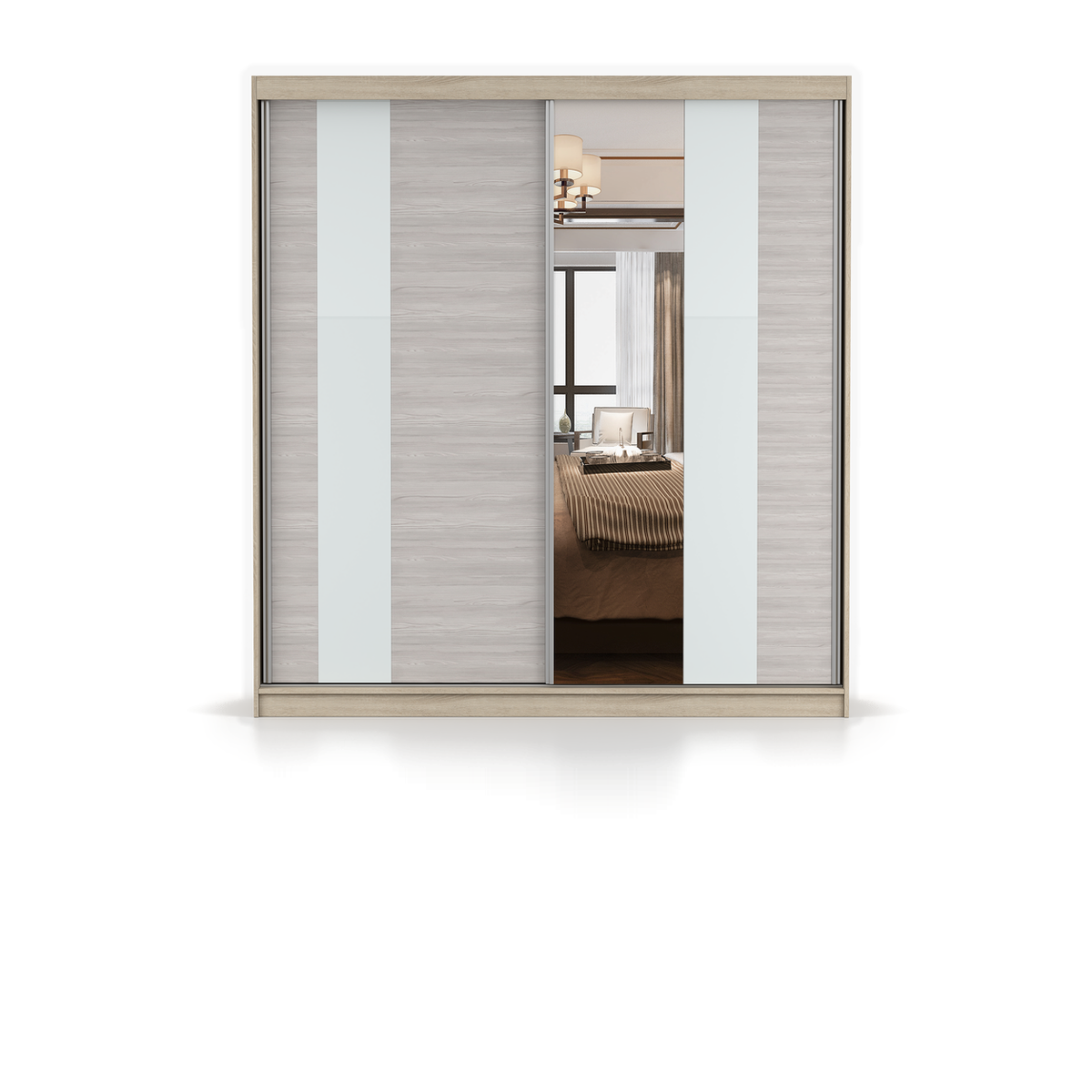 MULTI 32 Schwebetürenschrank 203 cm mit Spiegel – Korpus Sonoma / Front Kathult