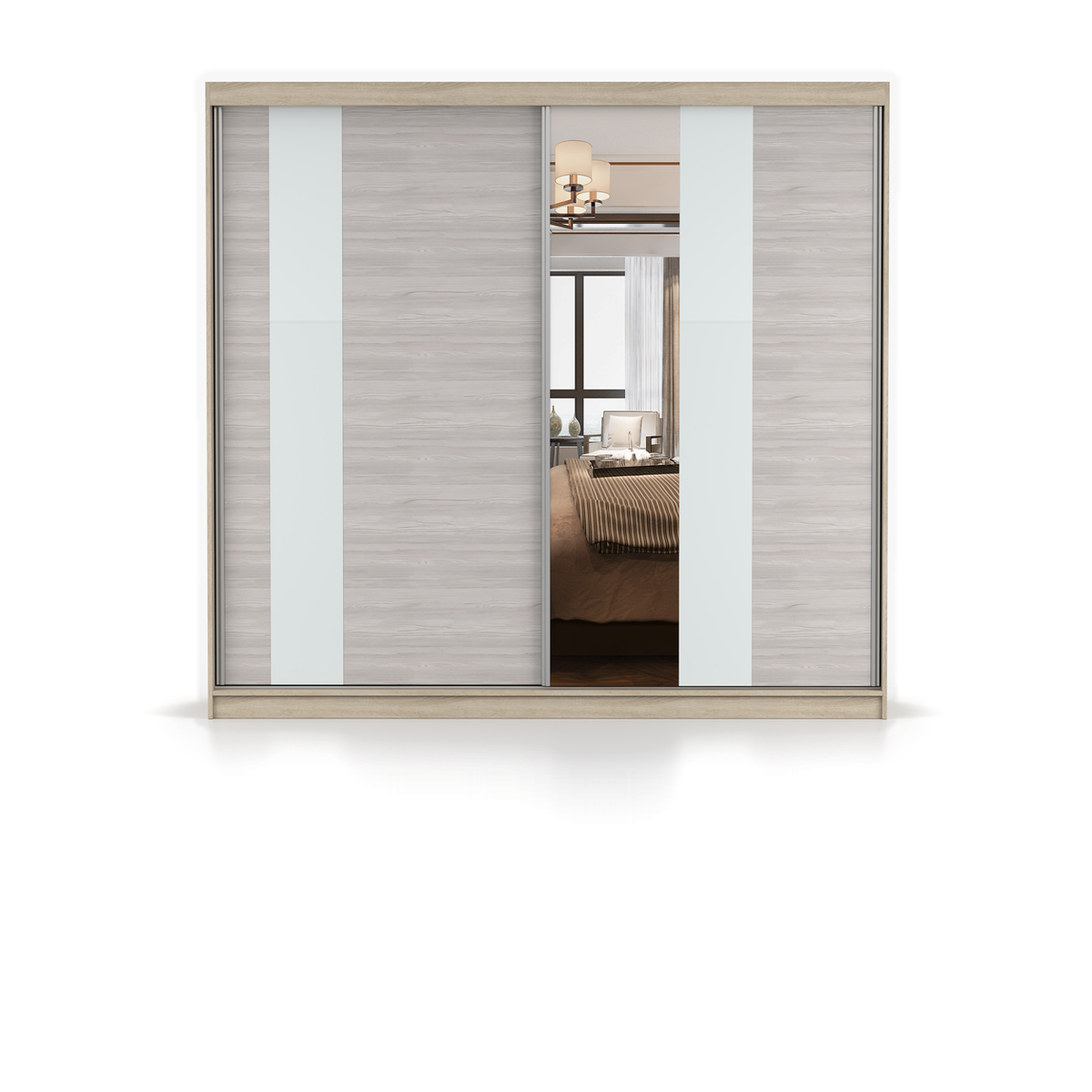 MULTI 32 Schwebetürenschrank 233 cm mit Spiegel – Korpus Sonoma / Front Kathult