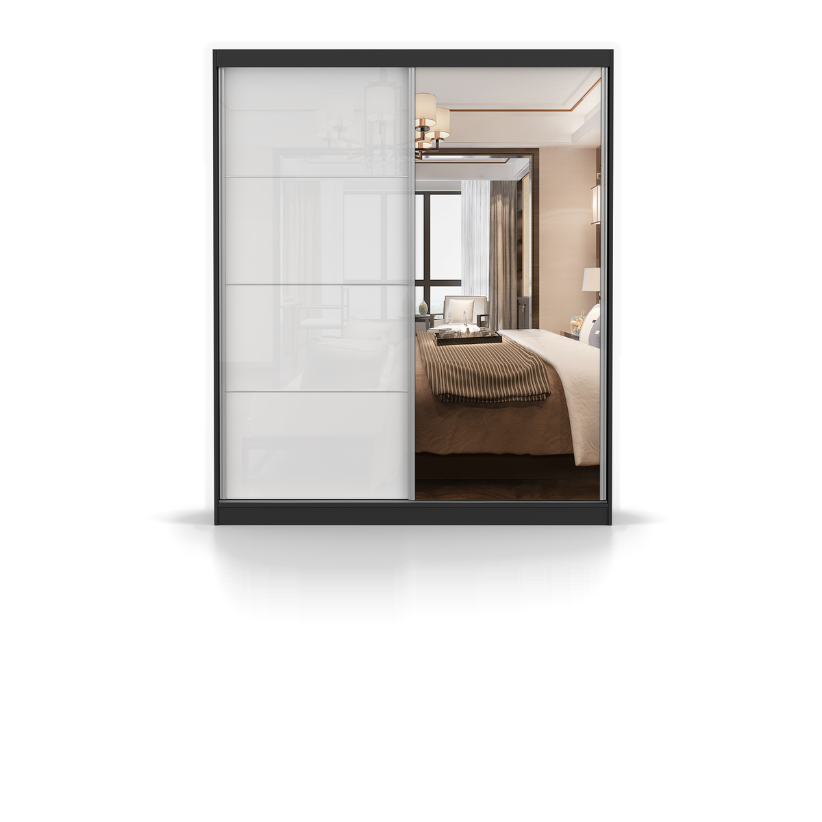 MULTI 35 Schwebetürenschrank 183 cm mit Spiegel – Hauptansicht